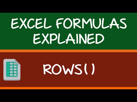 ROWS Formula in Excel