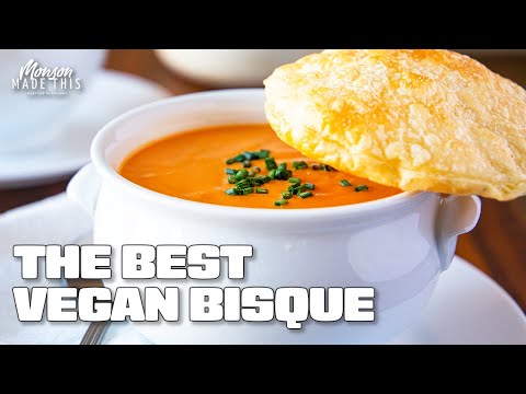 Best Vegan Soup! Easy Plant-Based Roasted Butternut Squash Bisque "en Croute" - Holiday Side Dish!