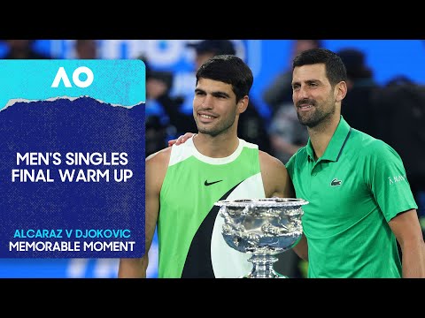 Men's Singles Final Walk-On/Warm Up | Carlos Alcaraz v Novak Djokovic | Australian Open 2026