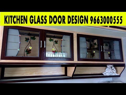 Pvc kitchen cabinet glass doors design
