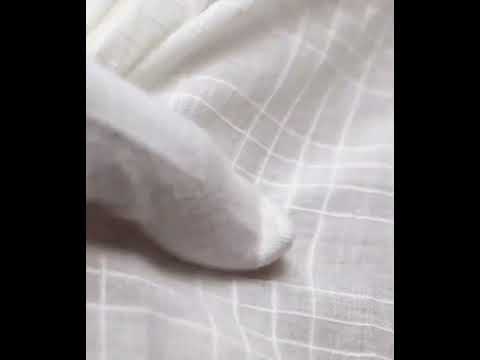 White Check Cotton Chiffon 56 GSM Handwoven Fabric | Bleached White & Dyeable 02 — video