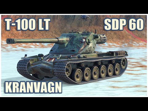 T-100 LT, SDP 60 & Kranvagn • WoT Blitz Gameplay