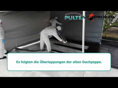 Polyurea Dachbeschichtung mit Rocathaan Hotspray PA 260 FR