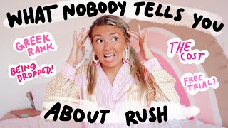 SORORITY RUSH: WHAT NOBODY TELLS YOU: From, a Sorority Dropout... (greek rank, dropping, cost, etc.)