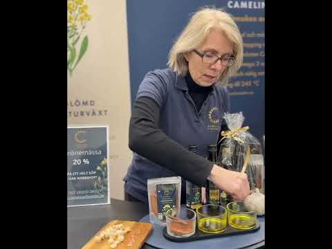 Provsmakning av Camelinaolja