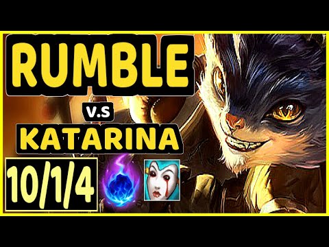 GREVTHAR (RUMBLE) vs KATARINA - 10/1/4 KDA MID CHALLENGER GAMEPLAY - BR