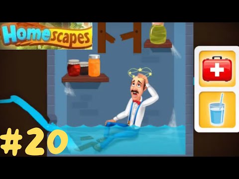 🏡 Homescapes Mini-Game Madness #20 🤯🧩: Flooded Room Escape! 🌊🪜