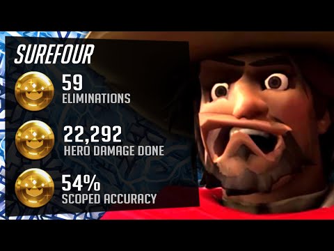 Surefour Top 500 McCree - 59 elims! [ Overwatch Season 27 ]