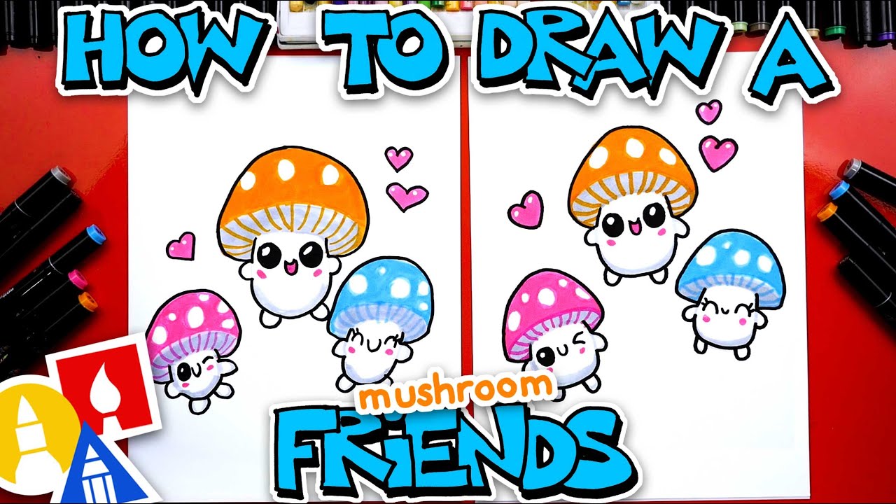 How To Draw Cute Mushroom Friends