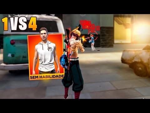 FUI DESAFIADO A JOGAR SEM HABILIDADES SOLO VS SQUAD!! FREE FIRE MOBILE