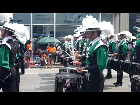 Cavaliers Drum Corp Marching in Evanston July 4th parade