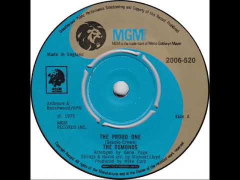 UK New Entry 1975 (115) The Osmonds - The Proud One