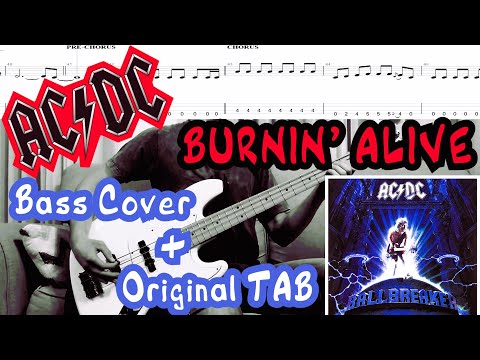 Burnin' Alive - Bass Cover + Original TAB | AC/DC @acdc