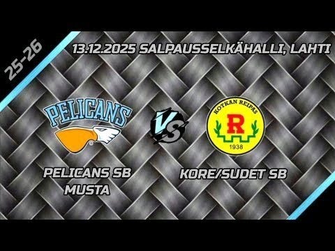 Pelicans SB Musta - KoRe/Sudet SB  13.12.2025 Salpausselkähalli, Lahti.