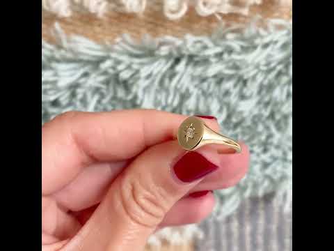 Handmade Mayveda 18ct Gold Gemstone Star Signet Ring