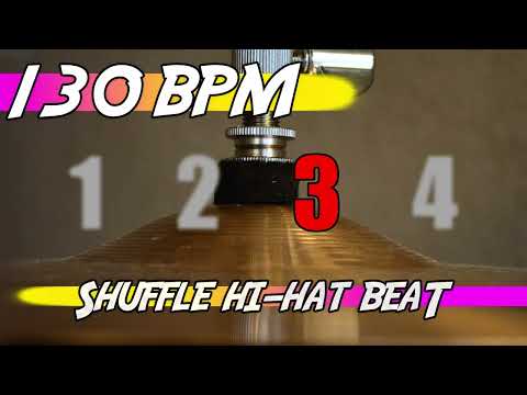 ✅ 130 BPM Shuffle Hi Hat Beat 🥁 10 minutes backing track
