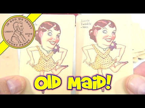 1940's Old Maid Vintage Card Game By Whitman Publishing Co. - Original Instructions and Game Card Info