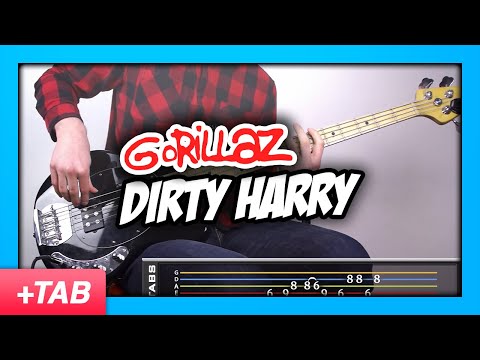 Gorillaz - Dirty Harry | Bass Cover with Play Along Tabs