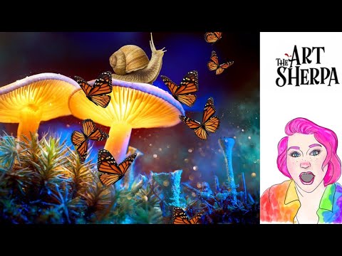 How to paint a Fantasy Forest with Magic acrylic tutorial  | TheArtSherpa