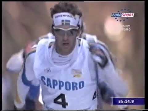 2005/06 fondo 15+15 km skiathlon uomini Sapporo - Fredriksson, Northug, Soedergren
