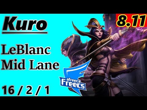 Kuro as LeBlanc Mid Lane - S8 Patch 8.11 - Full Gameplay