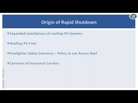 IAEI Training Shorts — Origin of Rapid Shutdown Systems in Photovoltaic Systems