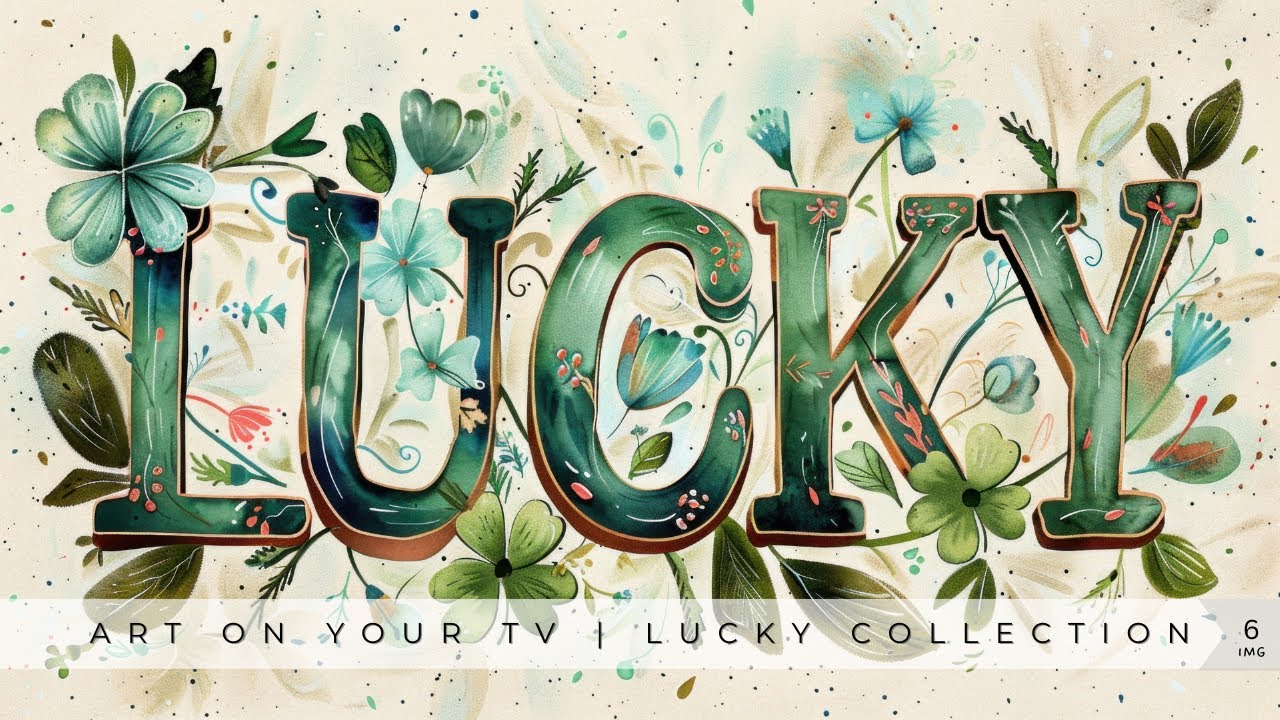 Lucky Vintage Shamrocks | St. Patrick's Day | Free TV Art Wallpaper Screensaver Background Gold