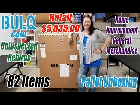 Bulq.com Pallet Unboxing - Retail $5,035 - Home Improvement, Decor - 82 Items - Uninspected Returns