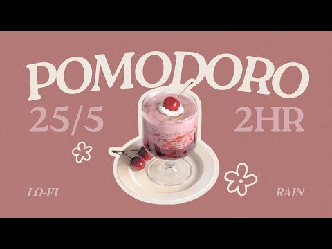 𝒄𝒉𝒆𝒓𝒓𝒚 𝒑𝒖𝒅𝒅𝒊𝒏𝒈 🍒 rainy focus session | 25/5 pomodoro timer | cozy lofi hiphop deep work music