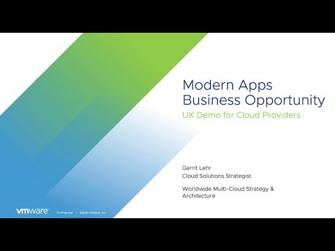 Modern Apps Business Opportunity I UX Demo for Cloud Providers