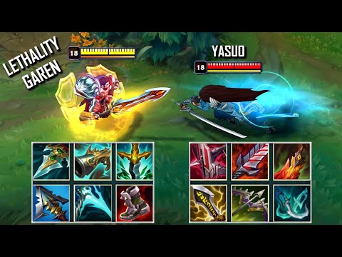 LETHALITY GAREN vs YASUO FULL BUILD FIGHTS & Best Pentakills!