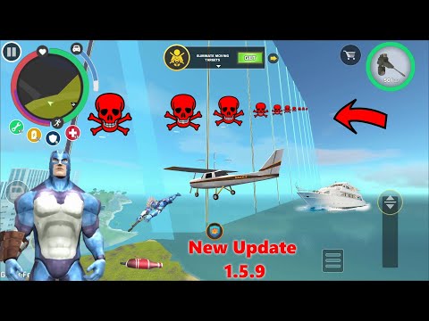 Rope Hero Mafia City Wars - New Update 1.5.9 (Open New Zone Part 01)  get out of the glass wall - HD