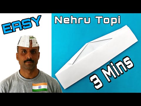 Nehru Topi / Gandhi Topi/ Indian Cap🇮🇳 - Origami | Children's day - 1060