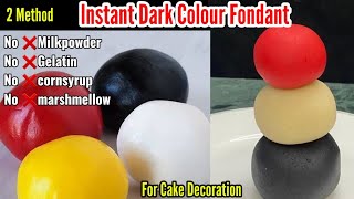 Instant Dark Color Fondant 2 Ways recipe 4 Cake decoration.How to make Fondant at Home & Cover cake
