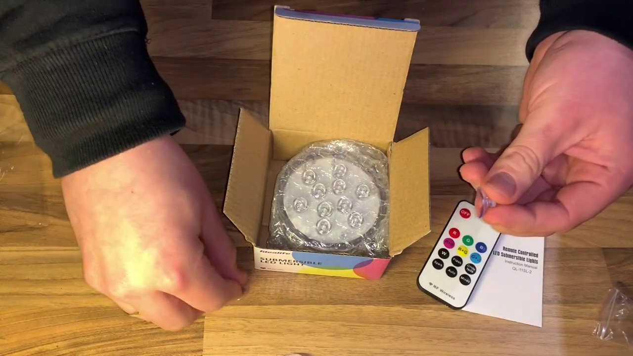 Submersible LED Lights - Idealife Underwater Pond Lights Waterproof LED unboxing and instructions