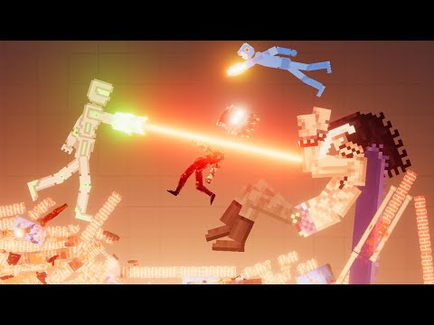 Mega Droid Fights Corruption of the Divine and Kaido of the Beasts - People Playground 1.20