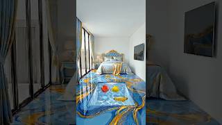 Galaxy Epoxy Floor With Hidden Aquarium Transformation 26 #GalaxyEpoxyFloor #HiddenAquarium #viral