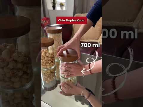 Gambar Picas Pinno Stoples Kaca Dengan Rak 500 ml Set 3 pcs Transparan - Cokelat