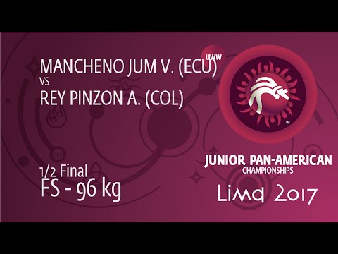 1/2 FS - 96 kg: A. REY PINZON (COL) df. V. MANCHENO JUM (ECU) by FALL, 12-0