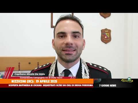 TaurianovaTV -SCOPERTA RAFFINERIA DI COCAINA A RIZZICONI (RC) 19/04/2025