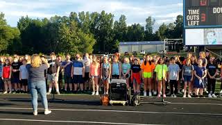 SMHS and RSMS Choruses Sing the National Anthem at Panther's Football Game