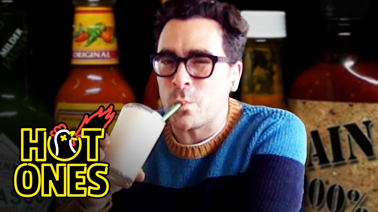 Dan Levy Gets Panicky While Eating Spicy Wings | Hot Ones - YouTube