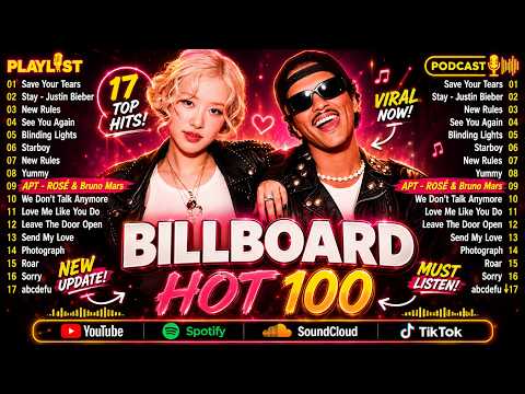 Ed Sheeran, Rihanna, Zayn, Adele, Dua Lipa, Selena Gomez, Bruno Mars, Maroon 5 🎶 Billboard Hot 100