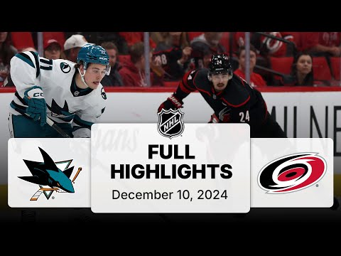 NHL Highlights | Sharks vs. Hurricanes | December 10, 2024