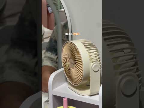 Gambar Kris Kipas Angin Meja Rechargeable Dengan Lampu 3000 mAh - Krem Beige
