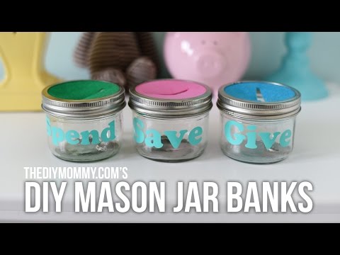 Part of a video titled DIY Money Jar Piggy Banks for Kids - YouTube