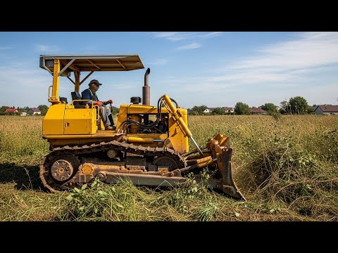 Power in Action: Bulldozer Clearing Wild Land for New Development