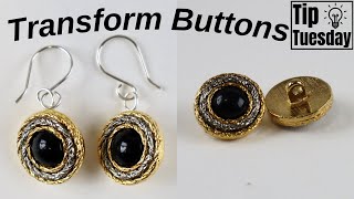 Easy Beginner Button Earrings