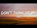 Dido - Don't Think of Me (Lyrics)