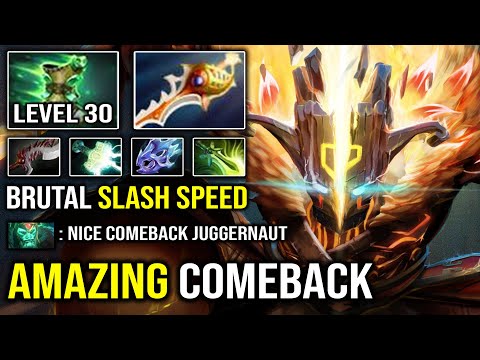 Incredible COMEBACK Overpower LEVEL 30 Force Boots Juggernaut | Insane Max Attack Speed 7.30d Dota 2
